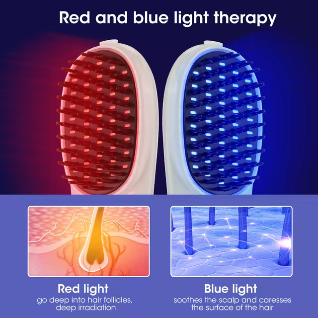 HairGenix Red and Blue Light Therapy Hair Brush